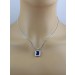 Saphir Anhänger Weißgold 585 14K blauer Edelstein Lab Grown Diamanten