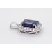 Saphir Anhänger Weißgold 585 14K blauer Edelstein Lab Grown Diamanten