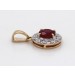 Rubin Anhänger Gelbgold 585 14K roter Edelstein Lab Grown Diamanten
