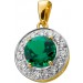 Smaragd Anhänger Gelbgold 585 14K Labor Smaragd Lab Grown Diamanten