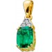 Smaragd Anhänger Gelbgold 585 14K Labor Smaragd Lab Grown Diamanten