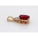 Rubin Anhänger Gold 585 14K roter Edelstein Lab Grown Diamanten