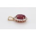Rubin Anhänger Gold 585 14K roter Edelstein Lab Grown Diamanten