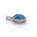 Blautopas Anhänger Platin 950 Swiss Blautopas 5.65ct Brillanten 0.25ct