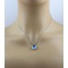 Blautopas Anhänger Platin 950 Swiss Blautopas 5.65ct Brillanten 0.25ct