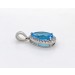 Blautopas Anhänger Platin 950 Swiss Blautopas 2.5ct Brillanten 0.25ct