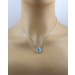 Blautopas Anhänger Platin 950 Swiss Blautopas 2.5ct Brillanten 0.25ct