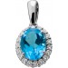 Blautopas Anhänger Platin 950 Swiss Blautopas 2.25ct Brillanten 0.25ct