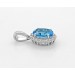 Blautopas Anhänger Platin 950 Swiss Blautopas 2.25ct Brillanten 0.25ct