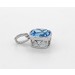 Blautopas Anhänger Platin 950 Swiss Blautopas 3ct Brillanten 0.03ct