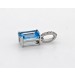 Blautopas Anhänger Platin 950 Sky Blue Blautopas 1ct Brillanten 0.03ct