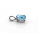 Blautopas Anhänger Platin 950 wasserblauer Swiss Blautopas 2.8ct