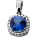 Tansanit Anhänger Platin 950 blauer Edelstein 2.25ct Brillanten 0.25ct