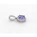 Tansanit Anhänger Platin 950 blauer Edelstein 0.85ct Brillanten 0.15ct