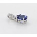 Tansanit Anhänger Platin 950 blauer Edelstein 1.25ct