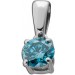 Solitär Anhänger Platin 950 Blauer Natur Diamant 0.25ct