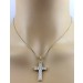Kreuz Anhänger Gold 333 8 Karat weiße Zirkonia