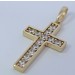 Kreuz Anhänger Gold 333 8 Karat weiße Zirkonia