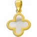 Kleeblatt Anhänger Gold 333 8K weißer Perlmutt