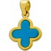 Kleeblatt Anhänger Gold 333 8K synthetischer Türkis