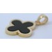 Kleeblatt Anhänger Gold 333 8K schwarzer Onyx Edelstein