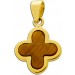 Kleeblatt Anhänger Gold 333 8K brauner Tigerauge Edelstein