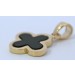 Kleeblatt Anhänger Gold 333 8K schwarzer Onyx Edelstein