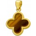 Kleeblatt Anhänger Gold 333 8K brauner Tigerauge Edelstein