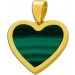 Herz Anhänger Gold 333 8K grüner Malachit Edelstein