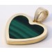 Herz Anhänger Gold 333 8K grüner Malachit Edelstein