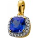 Tansanit Anhänger Gold 585 14K blauer Edelstein Natur Brillanten