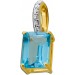 Topas Anhänger Gold 585 14K Sky Blue Topas Diamanten
