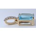 Topas Anhänger Gold 585 14K Sky Blue Topas Diamanten