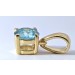 Solitär Anhänger Gold 585 14K blauer Natur Diamant 0.25ct