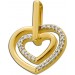 Herz Anhänger Gold 375 natürliche 24 Diamanten Brillantschliff 