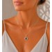 Saphir Anhänger Gold 585 14K nat Saphir Natur Diamanten