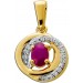 Rubin Anhänger Gold 585 roter natürlicher Edelstein Natur Diamanten
