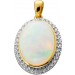 Opal Anhänger Gold 585 14K nat Opal 6.8ct Lab Grown Diamanten 0.5ct