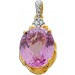 Diamant Anhänger Gold 585 14K nat Kunzit 6.75ct Natur Brillanten 0.21ct
