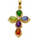 Kreuz Anhänger Gold 585 14K nat Tansanit Amethyst Chromdiopsid Citrin Peridot Lab Grown Diamant