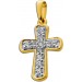 Kreuz Anhänger Gold 585 14K Natur Diamanten 0.12ct