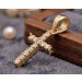 Kreuz Anhänger Gold 333 8K weiße schwarze Zirkonia Steine
