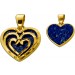 Herz Anhänger Gold 585 14K azurblaue Lapislazuli Einlage