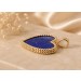 Herz Anhänger Gold 333 8K azurblaue Lapislazuli Einlage