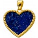Herz Anhänger Gold 333 8K azurblaue Lapislazuli Einlage