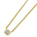 Diamant Halskette 0,15ct W/P1-P2 Solitär Collier Gelb Gold 750 Brillant  Zargengefasst Damen