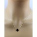 Onyx Kette Kleeblattanhänger Gelbgold 585 14K schwarzer Edelstein 