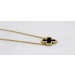 Onyx Kette Kleeblattanhänger Gelbgold 585 14K schwarzer Edelstein 