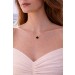 Onyx Kleeblatt Kette Gold 585 14K schwarzer Natur Edelstein 