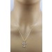 Kreuzkette Gelbgold 375 9K pinker Rubin 0.06ct Diamanten 0.14ct 